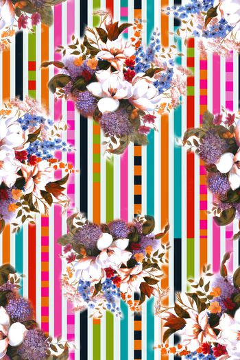 262426-WT213水彩花卉条子几何组合笔触