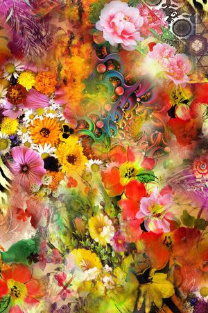 花卉印花华亿平台图片