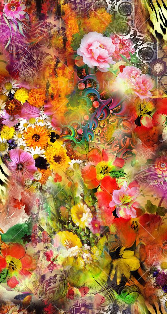 花卉印花华亿平台图片