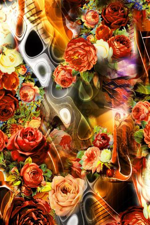 花卉印花华亿平台图片