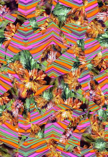 262740-线条条纹油画花卉花朵拼接组合