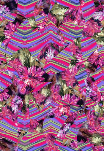 262741-线条条纹油画花卉花朵拼接组合