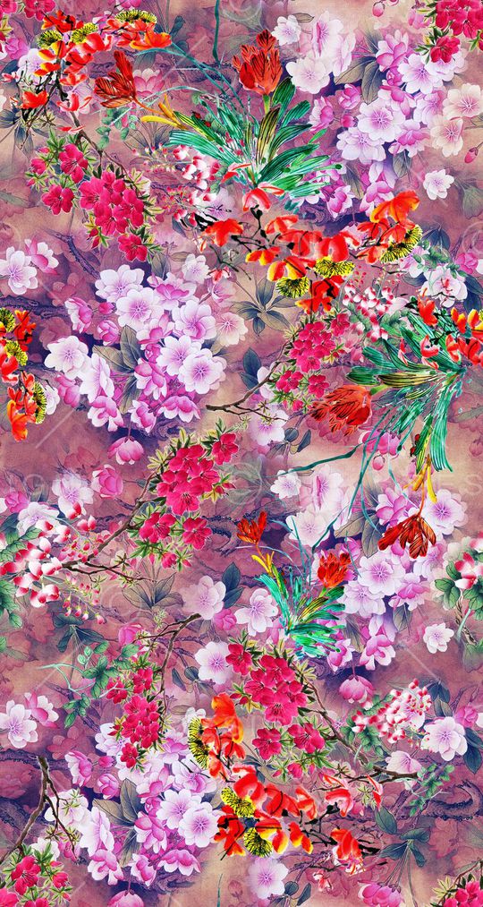 花卉印花华亿平台图片