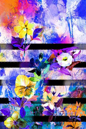 花卉印花华亿平台图片