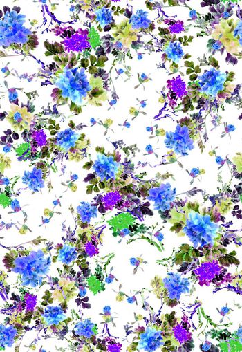 263129-多彩国画水墨花卉花朵组合