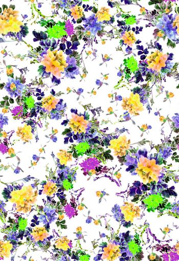 263130-多彩国画水墨花卉花朵组合