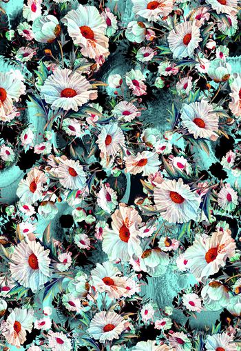 263157-多彩手绘花朵花卉组合