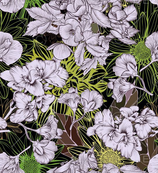 花卉印花华亿平台图片