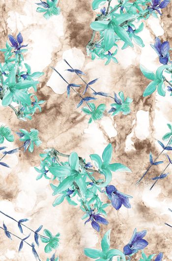 263479-WT228清雅清新满布水彩花卉水墨