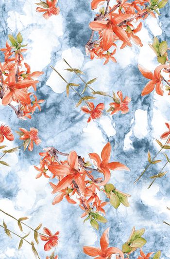 263481-清雅清新满布水彩花卉水墨水迹笔触印