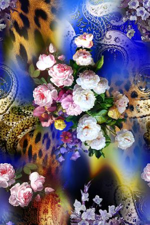 花卉印花华亿平台图片