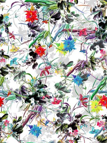 263568-国画水墨花卉花朵组合