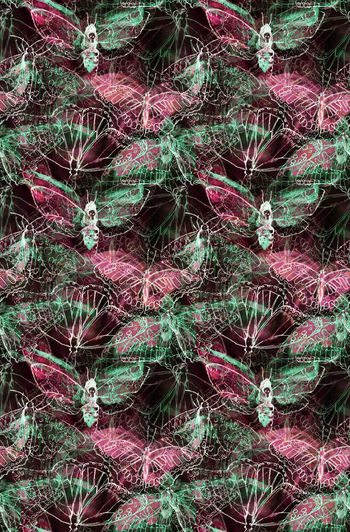 263589-手绘风格水墨水彩铅笔蝴蝶墨迹笔触印