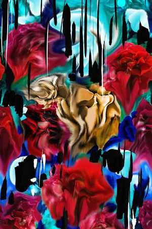 玫瑰印花华亿平台图片