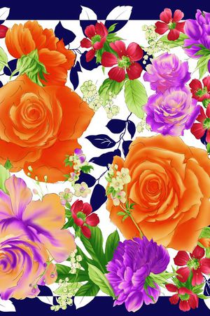 花卉印花华亿平台图片