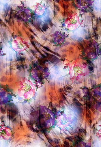 263759-抽象动物纹花卉花朵组合