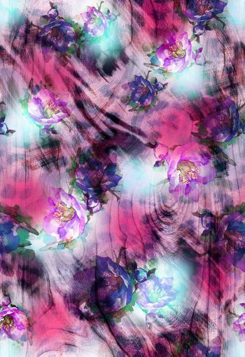 263761-抽象动物纹花卉花朵组合