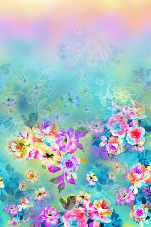 花卉印花华亿平台图片