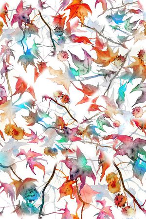 树叶印花华亿平台图片