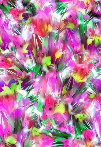 263992-多彩花卉花朵线条组合