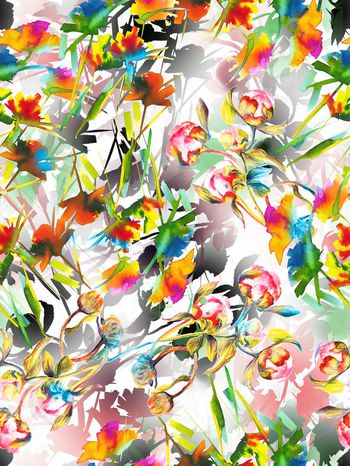 264121-水彩花卉组合