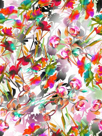 264125-水彩花卉组合