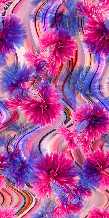 264149-大花花卉花朵线条条纹组合