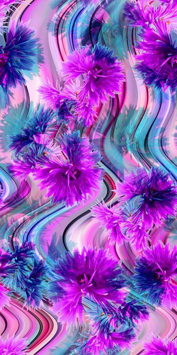 264150-大花花卉花朵线条条纹组合