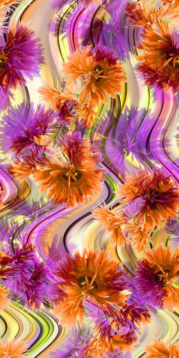 264151-大花花卉花朵线条条纹组合