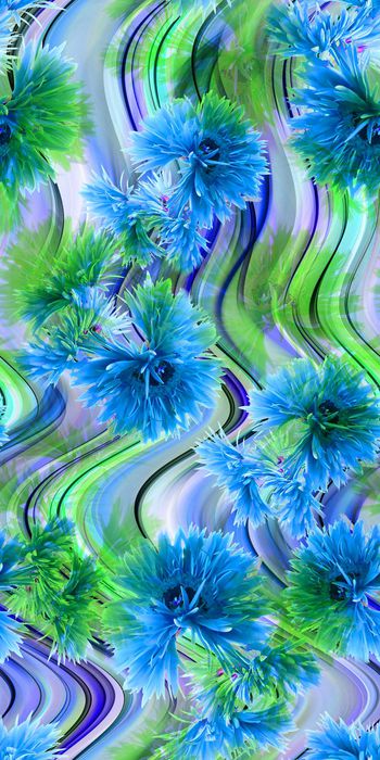 264152-大花花卉花朵线条条纹组合