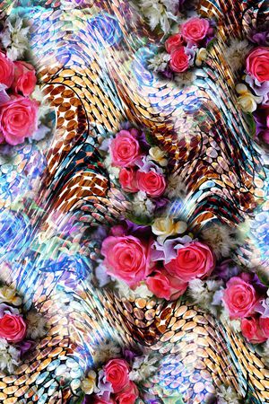 几何圆点印花华亿平台图片