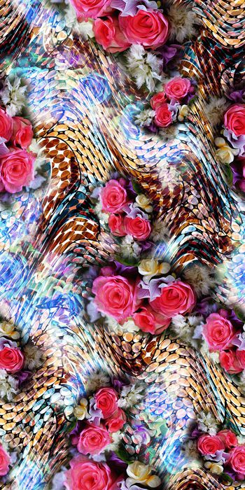 264187-波点抽象花卉花朵玫瑰组合