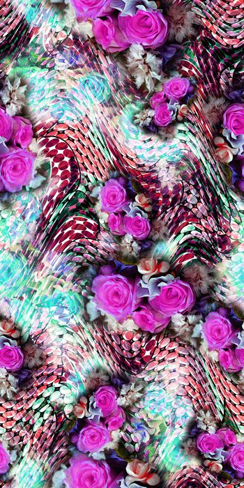 264188-波点抽象花卉花朵玫瑰组合