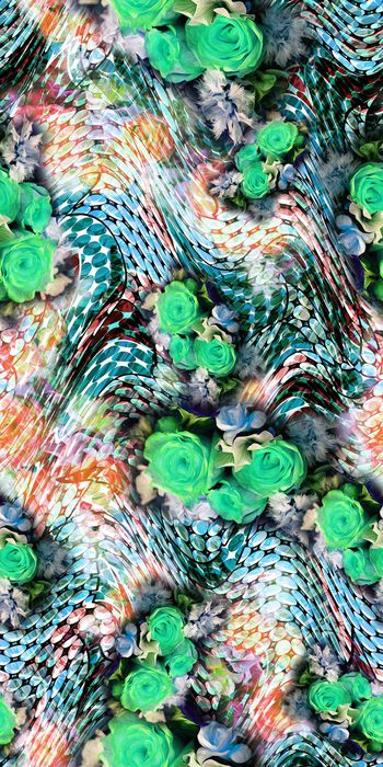 264190-波点抽象花卉花朵玫瑰组合