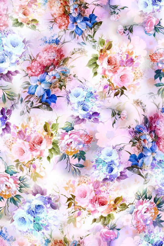 水彩花卉印花华亿平台图片