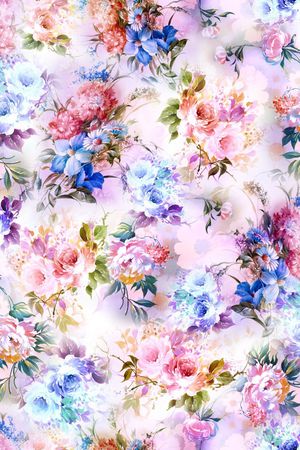 水彩花卉印花华亿平台图片