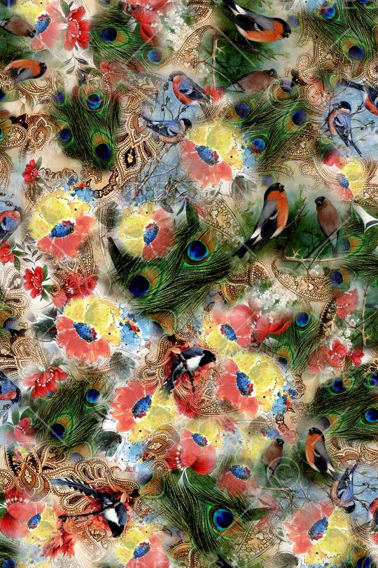 孔雀翎印花华亿平台图片