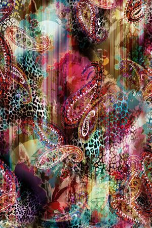 佩斯利花纹印花华亿平台图片