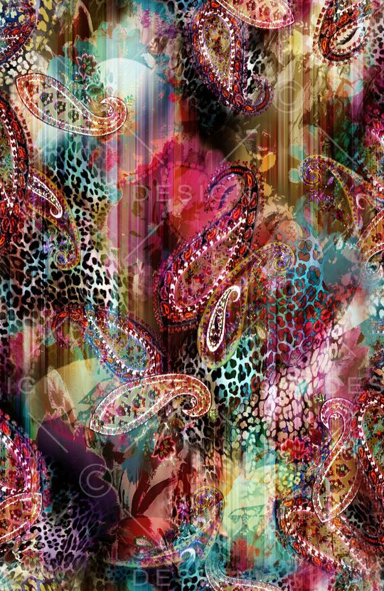 佩斯利花纹印花华亿平台图片