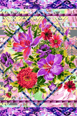 花卉印花华亿平台图片