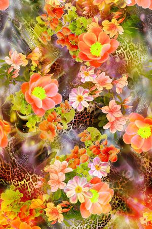 花卉印花华亿平台图片