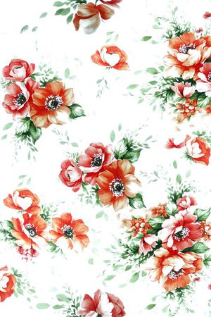 白底花卉印花华亿平台图片