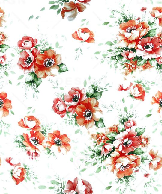 白底花卉印花华亿平台图片