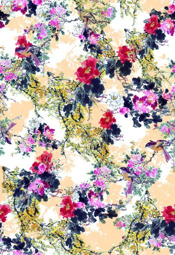 265140-中国风国画水墨花卉花朵花鸟