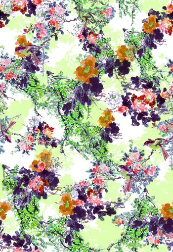 265141-中国风国画水墨花卉花朵花鸟