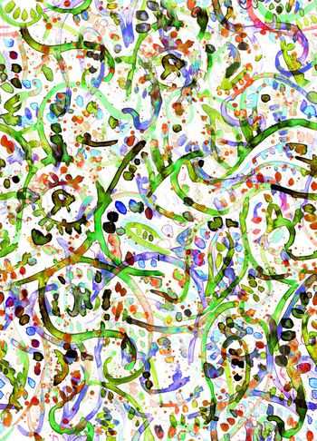 265195-水彩涂鸦抽象佩斯利腰果火腿纹（手绘