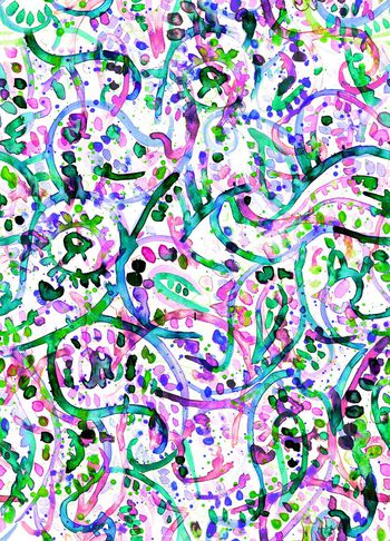 265197-水彩涂鸦抽象佩斯利腰果火腿纹（手绘