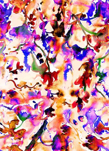 265198-水彩水墨效果抽象花卉（手绘）