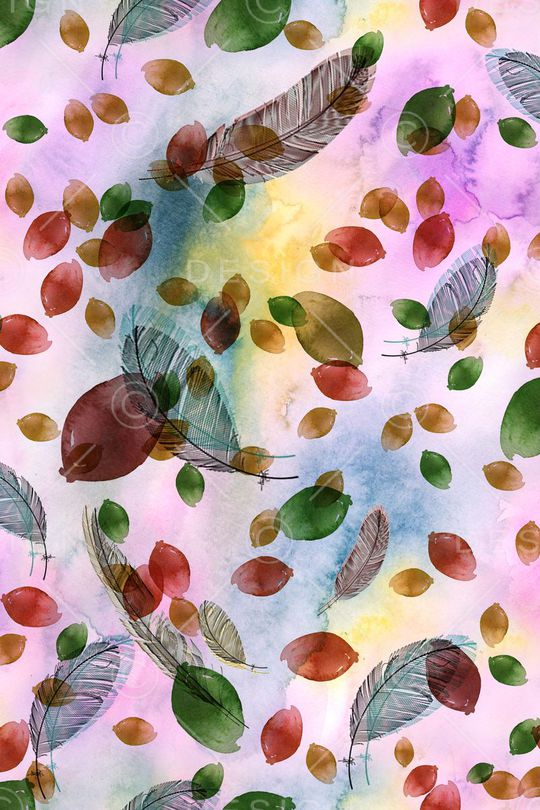 羽毛印花华亿平台图片