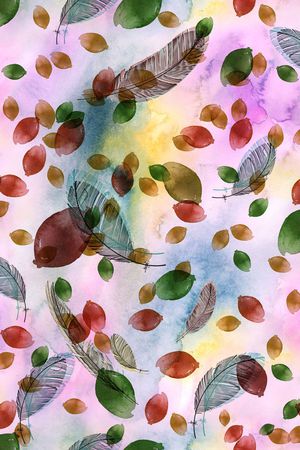 羽毛印花华亿平台图片